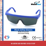 Vaultex Adjustable Black Safety Eyewear Safety Glasses Spectacles Goggles - Blue Frame