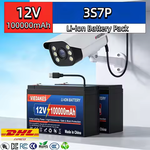 VIEDAKES Brand New 3S7P 12V 100Ah LiFePO4 18650 Battery Pack Power Bank Over-Discharge Protection fo