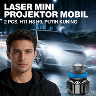 LASER MINI PROJECTOR H11 H8 H9 PAIR OF FOGLAMP 2 PCS CAR WHITE YELLOW YELLOW PROJECTOR