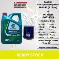 2024 NEW PACKING ORIGINAL Castrol Magnatec 10W40 Semi Synthetic Engine Oil 4L WITH OIL FILTER#CASTRO