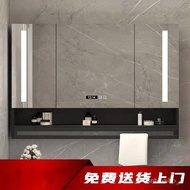 HY-D Solid Wood Bathroom Smart Mirror Cabinet Storage with Light Dressing Mirror Bathroom Wall-Mounted Mirror Integrated