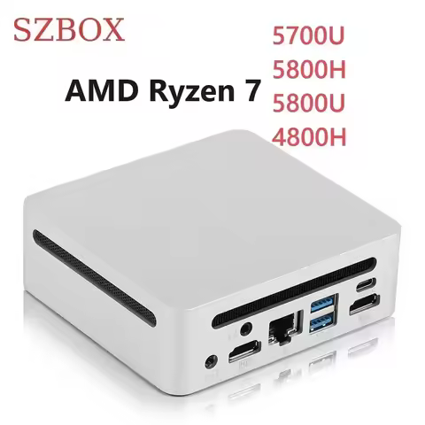 GenMachine AMD Ryzen 7 5700U/5800H/5800U/4800H Mini PC Windows 11 Pro DDR4 3200MHz NVMe SSD WiFi6 BT