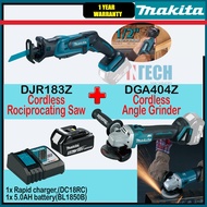 MAKITA DJR183Z RECIPROCATING SAW C/W DGA404Z CORDLESS ANGLE GRINDER + 1x 5.0AH BATTERY(BL1850B) +1x 