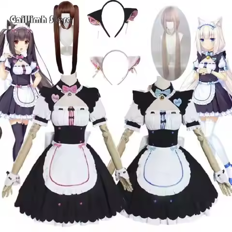 Vanilla Cosplay Costume In Stock Maid Dress Maid Outfit NEKOPARA Chocola Vanilla OVA Maid Game Unifo