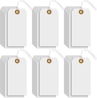 Sayglossy 1000 Pcs Blank Manila Shipping Tags with Wire 4 3/4" x 2 3/8" in Paper Hang Tags Luggage T