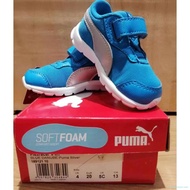 ❂🔥JOM🔥Original PUMA Flexracer V Inf Kids Shoes Unisex Low Boot Blue Danube-Puma Silver*kids*kanak kanak*kasut*kakibest