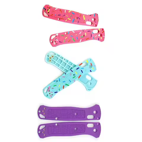 Custom 8 Colors Donut Pattern / Tiffany Blue Knife Handle Scales FOR Benchmade Bugout 535 Knives Nyl