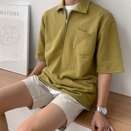 ✉ Korean POLO Shirt Men Summer Trend Loose Fashion Short Sleeve Casual Collar T Shirt Baju Kolar Lelaki Berkolar
