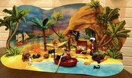 Playmobil 摩比 4156 絕版 降臨曆 海盜 海賊 荒島 秘密基地 藏身地 藏寶箱 海灘（二手無盒）