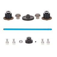 RC Car Metal Differential Kit, 38T Gear 17T Gear Differential Carrier Drive Shaft Steering Hub Diffe