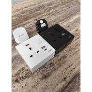 1WAY x 13A USB + TYPE C 3M GELED T-ADAPORT Extension Trailing Socket Extension Plug SIRIM