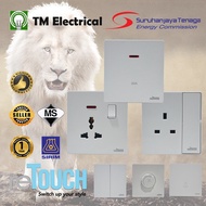 [WHITE] reTouch Switch Ultra Rimless 1/2/3/4 Gang 1/2Way Wall Switch 13A/15A Socket Waterproof Cover