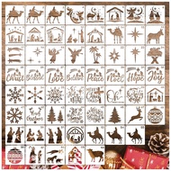 Christmas Stencils for Painting on Wood 3 Inch Small Nativity Ornament Reusable Holiday Xmas Drawing