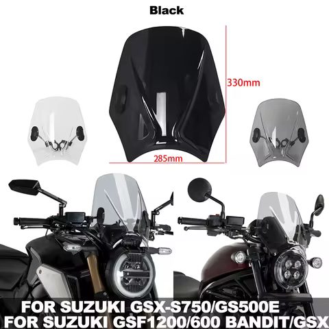 FOR SUZUKI GSF1200 BANDIT ABS GN125 GSF600 BANDIT GSX-X750 GSX1400 Universal Motorcycle Windshield W