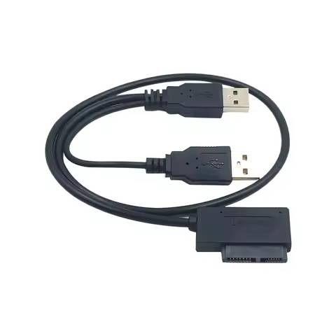 1PCS USB2.0 to Mini Sata II 7+6 13Pin Adapter Converter Cable for Laptop Windows 98se/Me/2000/XP/Vis