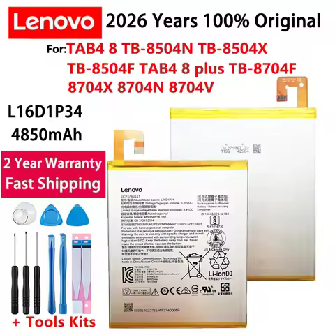 Original L16D1P34 Battery For Lenovo TAB4 8 TB-8504N TB-8504X TB-8504F TAB4 8 plus TB-8704F 8704X 87