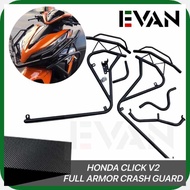 EVAN.SHOP_W`Honda*tI$Click^M$v2^S$125i^y$Full^H$Armor^F$Crash^m$Guard Stainless Steel CNC Alloy Mad