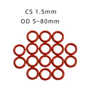 O-Ring VQM Silicone Gasket Round Gasket Red Sealing Ring O-Ring OD5-80mm * CS1.5mm
