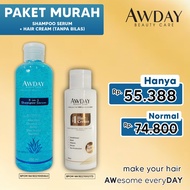 Awday 3in1 shampoo serum dan Awday conditioner / awday haircream penyubur rambut/ pelembut rambut / 