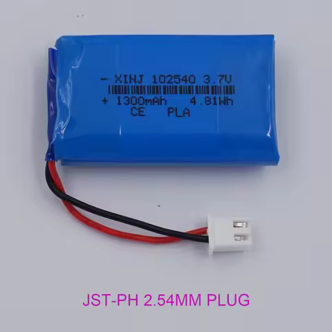 3.7V 1300 mAh 4.81Wh Rechargeable Polymer Li Lipo Battery 102540 JST-PH 2Pin 2.54mm Connector For GP