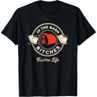 Men's cotton T-shirt In The Barn Fun Score Card Game Design Euchre T-Shirt
