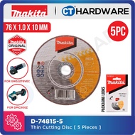 MAKITA D-74815-5 THIN CUTTING DISC 76 X 1.0 X 10MM WA60T SUITABLE FOR DMC300Z | GWS1276VES - 5PCS [ 