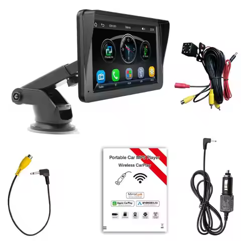 X5300 Wireless Carplay Car MP5 Player 7-inch HD Touch Screen Media Player 8-lights Reversing Camera 