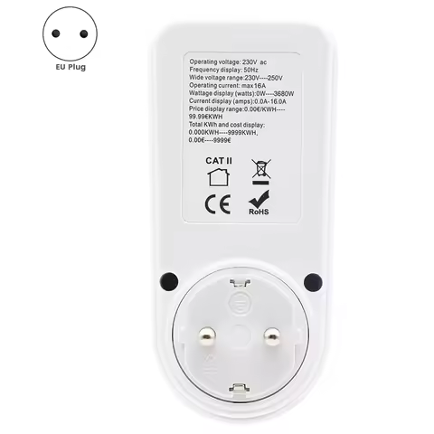 Power Meter, Plug-in Socket with Overload Protection, Kilowatt Voltage AMP Tester, Electrical Energy