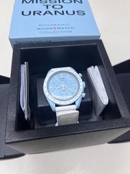 注目👁️全新 歡迎 睇啱先買 佐敦門市睇貨 正貨 Swatch Omega bioceramic moons watch collection URANUS 淺藍色