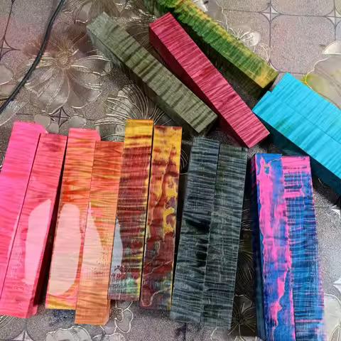 1PC 125x20x20mm Stable Wood Burl Pen Blank Colorful Stabilized Wood Pen Material Knife Handle Materi