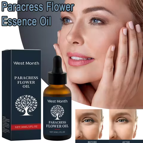 WEST MONTH Paracress Flower Essence Oil Reduce Facial Fine Lines Wrinkles Light Texture Quickly Abso
