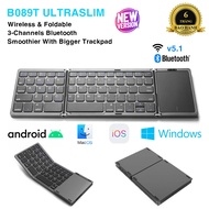 B089T Ultra Slim Bluetooth Wireless Folding Keyboard - Compatible with Phones, Tablets, SmartTVs, La