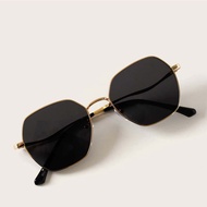 Vintage 1pair Metal Frame Sunglasses With Case For Daily Life Sunglasses Beach Sun Glasses,School Ha