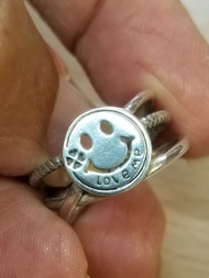 唔係咁容易找到 新淨 哈哈笑 LOVE ME 四葉草 925 silver 17mm 介子 (see settlement location frist)