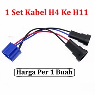 1 Piece H4 Female Headlight Conversion Cable biru to H11 Car Adapter Socket