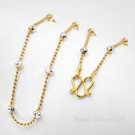 สร้อยคอเงินแท้ 92.5% Italy ชุบ 2 กษัตริย์ ลาย Ball ตัดลาย Moon Cut / ไข่ปลาตัดลาย ขนาด 3/1mm.