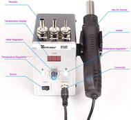 858D 8586 LED Hot Air Desoldering Soldering Iron Station Rework Heat Gun LED Digital Display