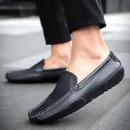Mens Genuine Leather Slip-Ons Loafers Fashion Casual Leather Shoes Formal Shoes Driving Shoes Boat S