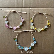 Drawstring Bracelet - Lucky 4-Leaf Clover Flower |Tiemhandmadecuathu|