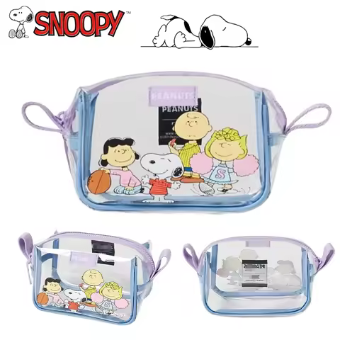 Snoopy Transparent Waterproof Cosmetic Bag Cartoon Anime Travel Toiletry Pouch Cute Swimming Supplie