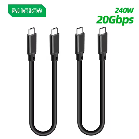 2PCS 30cm Short USB3.2 Gen2 20Gbps Type C to C Cable 240W Fast Charging Cord USB C SSD Hard Disk Dat