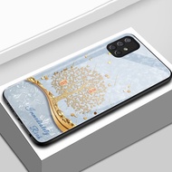 Case For Samsung A71 4G A71 5G A91 Silver Tree Phone Gold Shockproof Glass Shell Phone Case