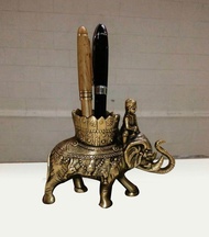 Elephant Savari Brass Pen Holder