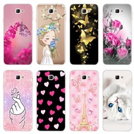 Samsung Galaxy J7 Prime On7 2016 J 7 Prime2 G610F SM-G610Y Case Flower Butterfly Painted Soft Silico