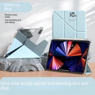 Ốp Lưng Trong Suốt Có Giá Đỡ Bút Cho iPad Mini Air 7 6 5 4 M2 M3 2025 Gen 10 9 8 Pro M4 11 13 2024