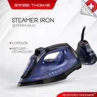 Swiss Thomas Cordless Iron Steamer with Self Cleaning Descale Ceramic Soleplate