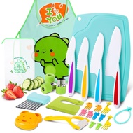 25 PCS Kids Knife Set for Real Cooking, Toddler Kitchen Tools Kids Cutting Board and Knife Set with 