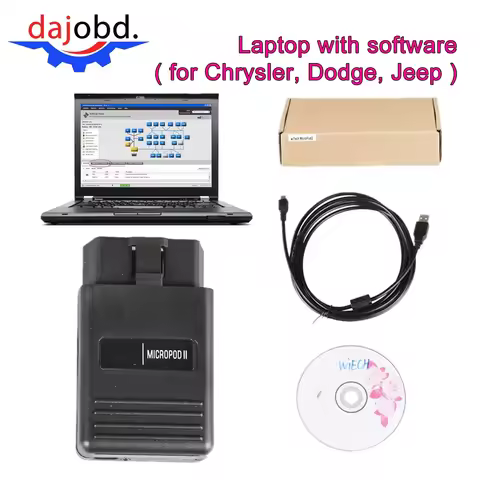 Vehicle Diagnostic Tool - wiTech MicroPod 2 Compatible with Laptop &for Chrysler Dodge Jeep RAM Vehi