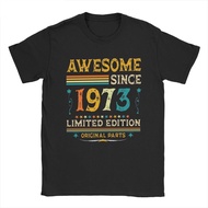 Awesome Since 1973 Born In 1973 Birthday Gift Men T Shirt 50 Years Old Funny Tees Tshirt 100 Cotton Gift Idea