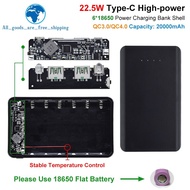 QC4.0 QC3.0 Dual USB Micro/Type-C USB 6*18650 Power Bank Battery Box 5V 4.5A 22.5W 20000mAh Mobile P